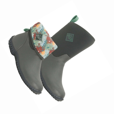 Botas De Goma Muck Muckster Mujer Gray Floral | ES-EBJ475